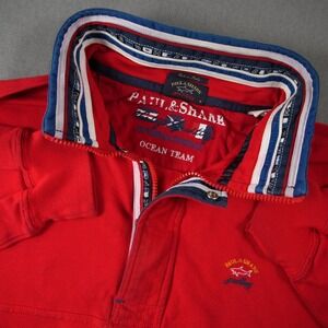 Paul & Shark Yachting Pullover Mens M Red 1/4 Zip Boat Sailing Preppy Luxury
